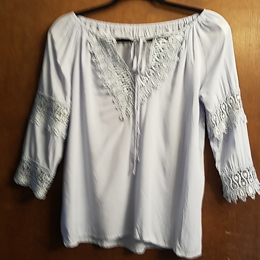 Pale blue boho top